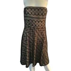 Ann Taylor Loft Petites Lace Strapless Dress 6P Black